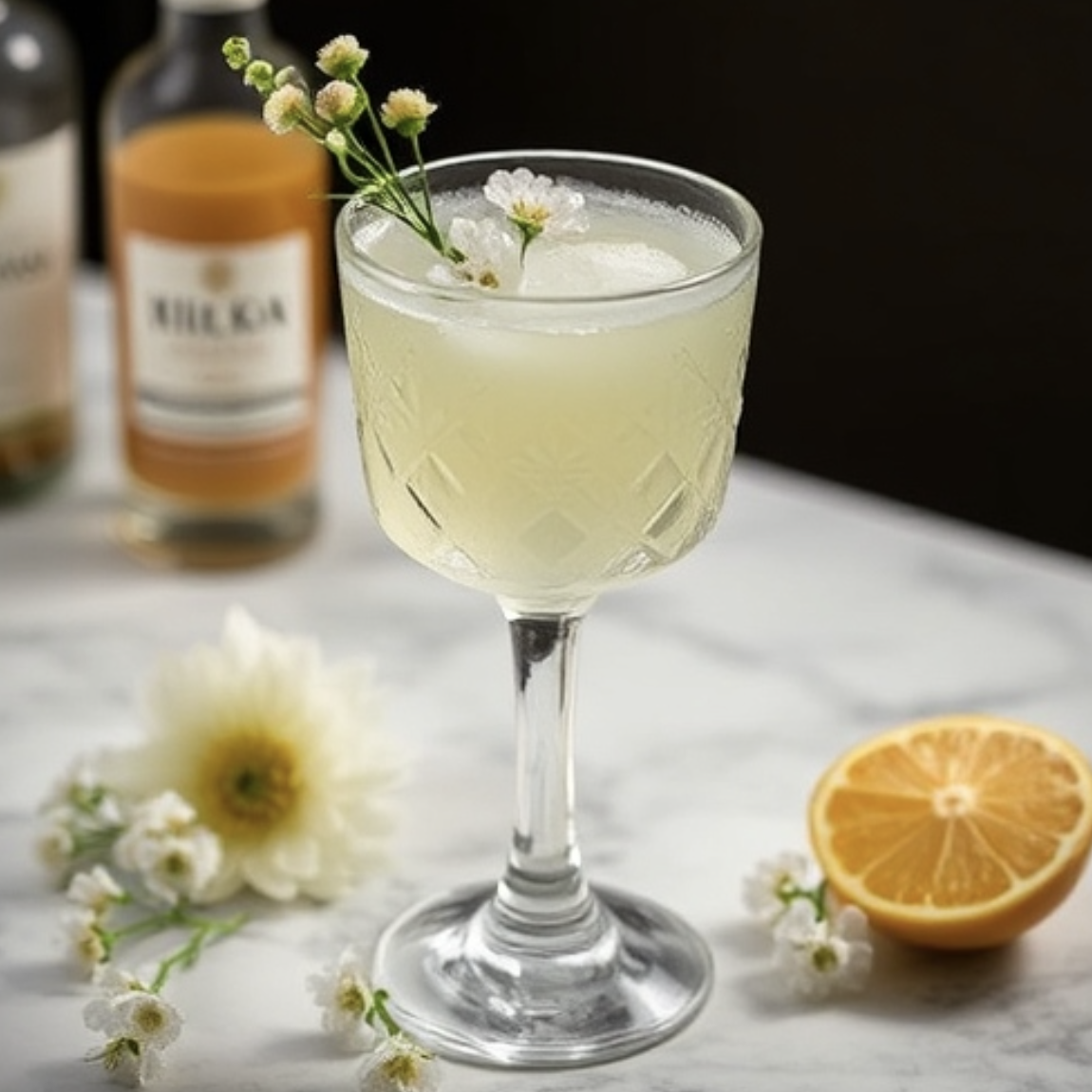 Picture of a cocktail called The Elegant Elderflower Fizz.
