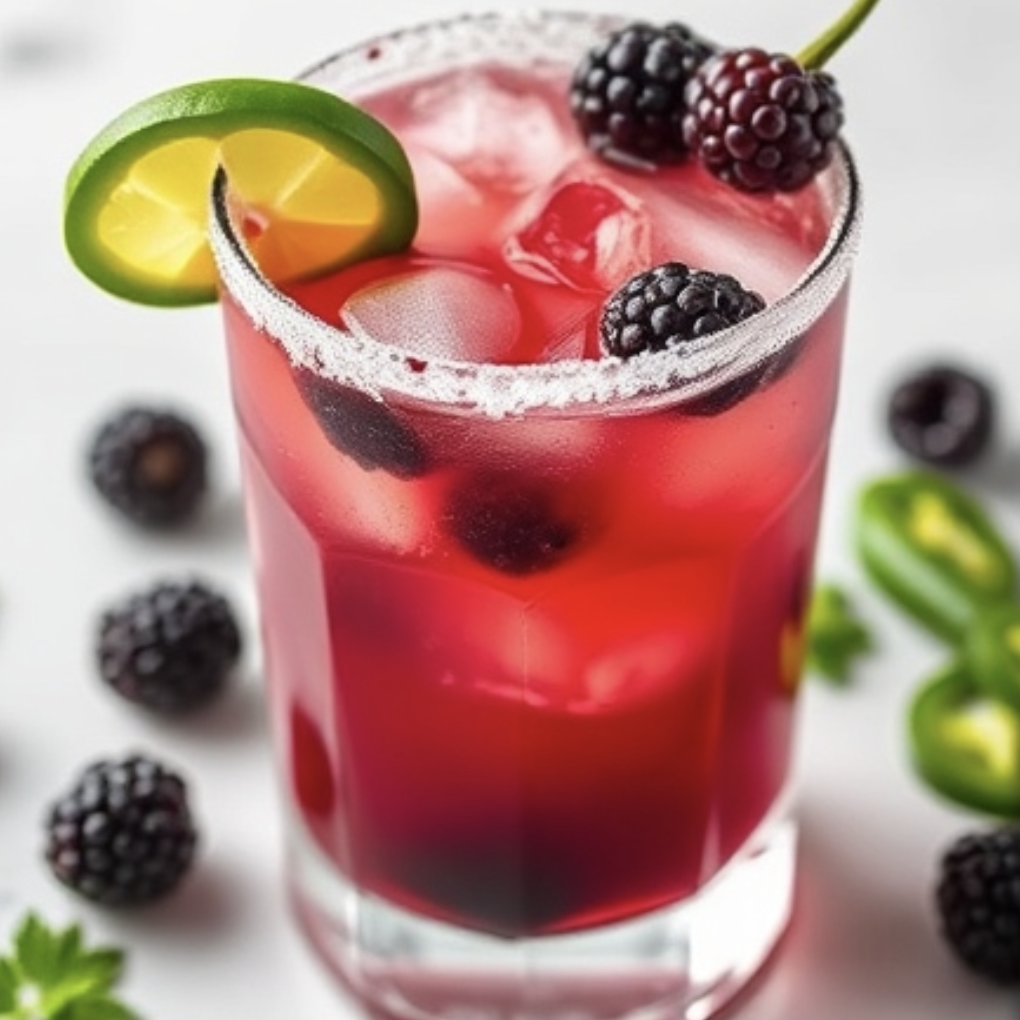 Picture of a cocktail called Spicy Blackberry Margarita